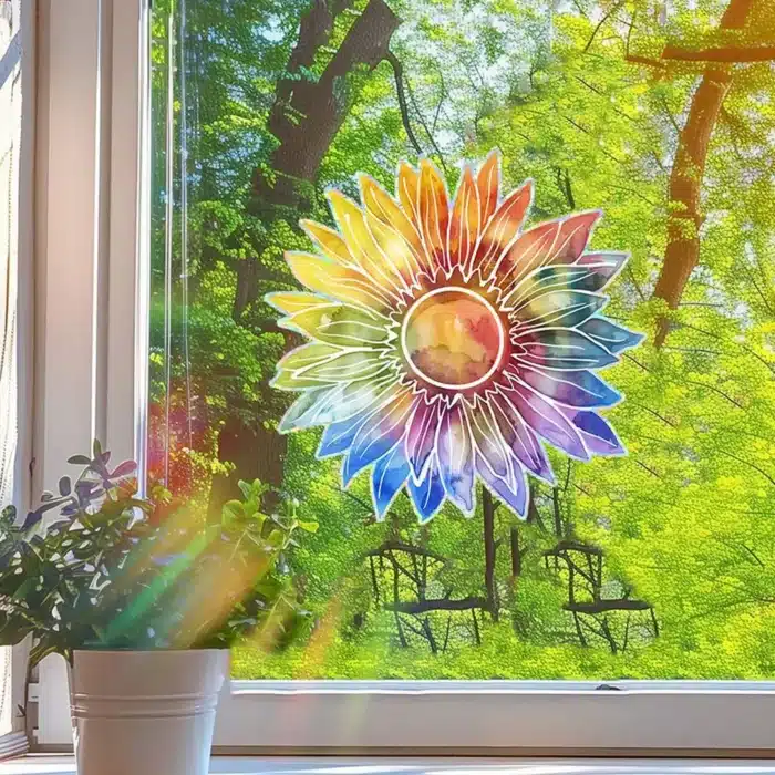 Autocollant fleur de vie attrape soleil 2