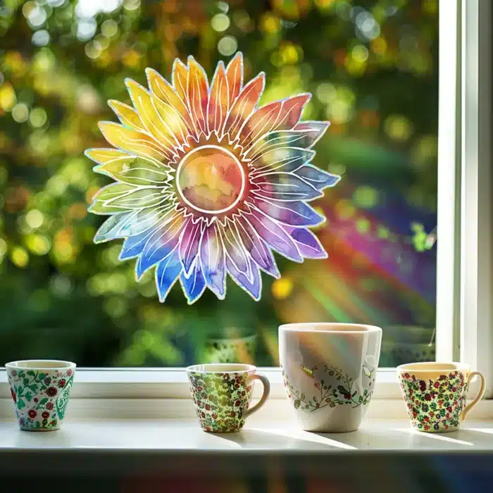 Autocollant fleur de vie attrape soleil 3