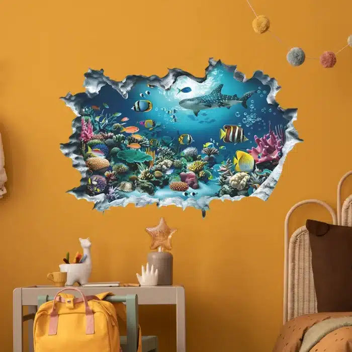 Autocollant mural poisson 2