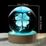 Boule cristal trèfle à quatre feuilles 3D 2