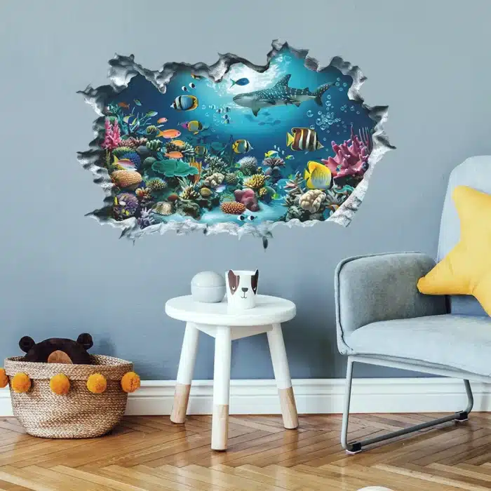 Autocollant mural poisson 1