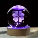 Boule cristal trèfle à quatre feuilles 3D 5