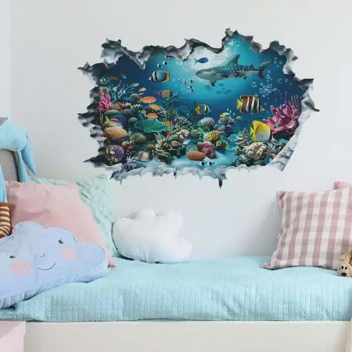 Autocollant mural poisson 4
