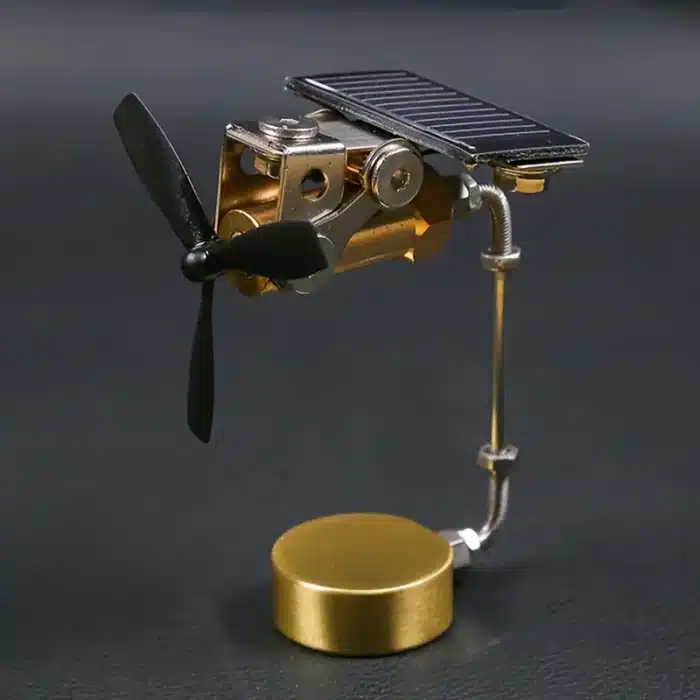 Ornement de moulin à vent en cuivre avec panneau solaire, jouet de Puzzle scientifique éducatif, démonstration à vent, décoration de maison et de voiture, haute qualité 3