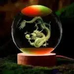 Boule de cristal dragon chinois sculptée en 3D, avec cadre en bois, décoration de bureau à domicile, anniversaire, fête des mères, cadeaux du nouvel an, 1 pièce 2