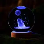Boule de cristal de lune de lapin sculpté en 3D, base en bois, anniversaire, saint-valentin, fête des mères, décoration de maison et de bureau, 1 pièce 1