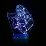 Nighdn acrylique veilleuse pompier 3D Illusion lampe avec 7 couleurs changeantes hommes garçons chambre décoration cadeaux pour pompier 2