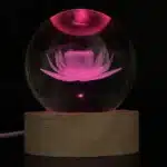 1pc 3D Lotus boule de cristal couleur gravure laser veilleuse, cadeaux de vacances, pour amis, collègues, femme, parents, noël, V 5