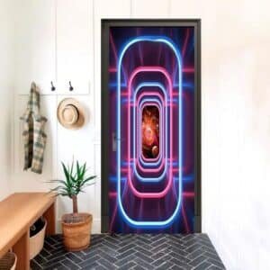 Sticker porte trompe l'oeil effet 3D