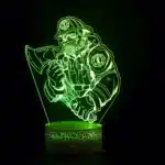 Nighdn acrylique veilleuse pompier 3D Illusion lampe avec 7 couleurs changeantes hommes garçons chambre décoration cadeaux pour pompier 3