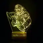 Nighdn acrylique veilleuse pompier 3D Illusion lampe avec 7 couleurs changeantes hommes garçons chambre décoration cadeaux pour pompier 4