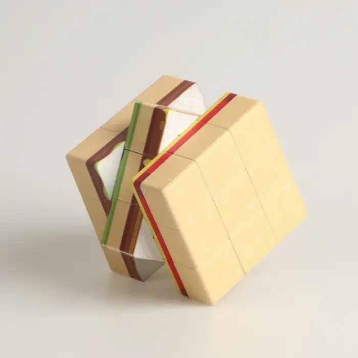Magic Cube 3D UV Graffiti Hamburger, Puzzle Professionnel, Jeu de Vitesse Lisse, Cadeaux Jouets pour Enfants, Instituts Soulignés Amusants, 3x3x3 4