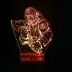 Nighdn acrylique veilleuse pompier 3D Illusion lampe avec 7 couleurs changeantes hommes garçons chambre décoration cadeaux pour pompier 5