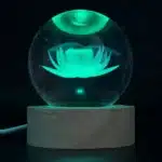 1pc 3D Lotus boule de cristal couleur gravure laser veilleuse, cadeaux de vacances, pour amis, collègues, femme, parents, noël, V 3